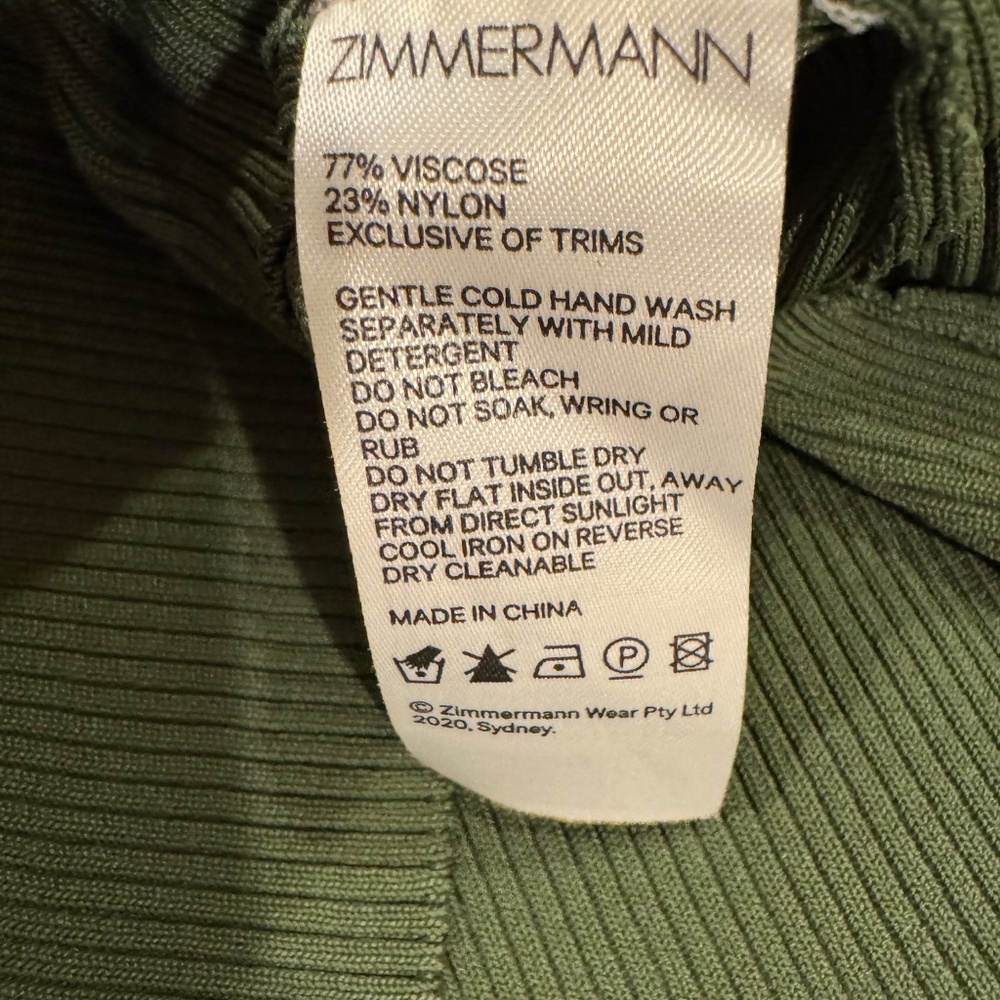 ZIMMERMANN POPPY KNIT TEE Size 0 Olive - Picture 7 of 7